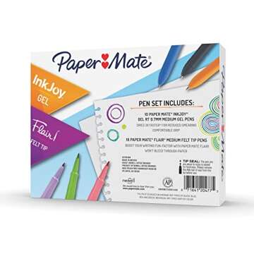 Paper Mate Pens Variety Pack, InkJoy Retractable Gel Pens, Flair Felt Tip Pens, 28-Count, Assorted Colors, Smooth Writing, Fast Drying