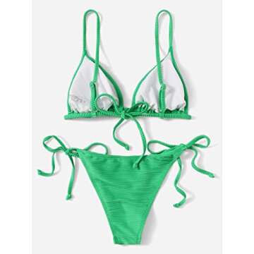 MakeMeChic Women's Halter Tie Side Bikini Set: Flattering Swimwear for Summer