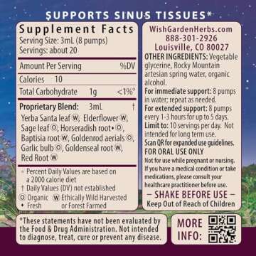 WishGarden Herbs Kick-Ass Sinus - Herbal Sinus Relief, Sinus Congestion Relief and Sinus Pressure Re...