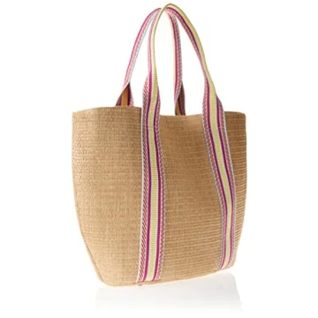 Tracy Large Canvas Straw Tote from The Drop - Perfect Size