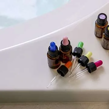 Year of Plenty Glass Eye Droppers for 10ml & 15ml Essential Oil Bottles | Set of 12 | Multicolored | Compatible with doTERRA, Young Living, Plant Therapy, Plnt Guru, Rocky Mtn, Edens Grdn