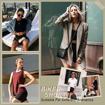 MOREFEEL Women Workout Yoga Shorts - Ultra Soft High Waisted Biker Shorts for Summer Activities