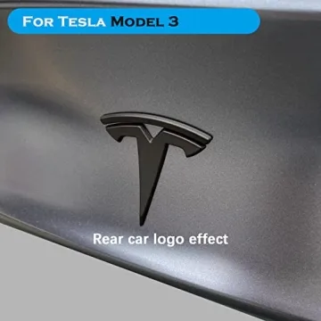 Matte Black Emblem Sticker for Tesla Model 3 Easy Install