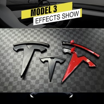 Matte Black Emblem Sticker for Tesla Model 3 Easy Install
