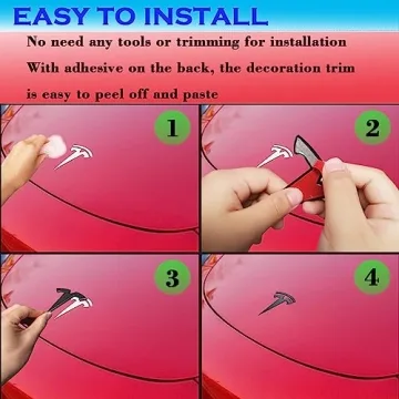 Matte Black Emblem Sticker for Tesla Model 3 Easy Install