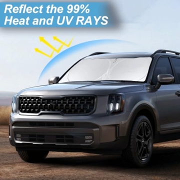 Custom Fit Telluride Windshield Sunshade for Kia Telluride 2020-2025 Front Window Shades Cover for W...