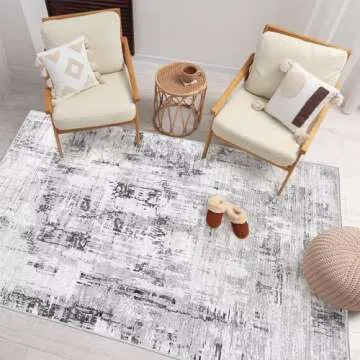 Vamcheer Washable Abstract Area Rug for Living Spaces