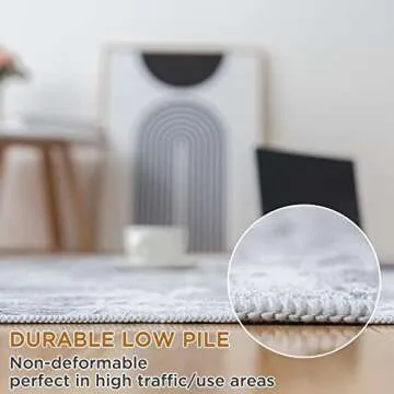 Vamcheer Washable Abstract Area Rug for Living Spaces