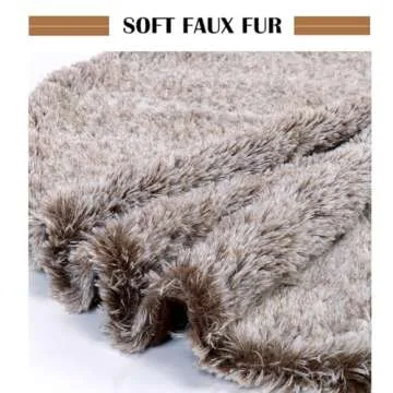 GMOEGEFT 32" Brown Faux Fur Christmas Tree Skirt