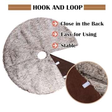 GMOEGEFT 32" Brown Faux Fur Christmas Tree Skirt