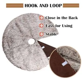 GMOEGEFT 32" Brown Faux Fur Christmas Tree Skirt