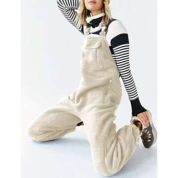 Warm and Stylish Fuzzy Fleece Women's Jumpsuits