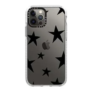 CASETiFY Impact Case for iPhone 12/12 Pro - Stars Black - Clear Frost