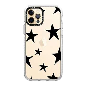 CASETiFY Impact Case for iPhone 12/12 Pro - Stars Black - Clear Frost
