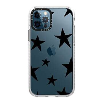 CASETiFY Impact Case for iPhone 12/12 Pro - Stars Black - Clear Frost