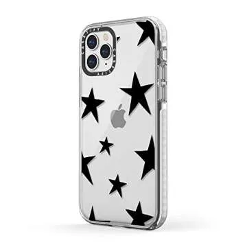 CASETiFY Impact Case for iPhone 12/12 Pro - Stars Black - Clear Frost