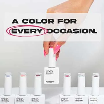 Nailboo PREMIER Forever Glaze Gel Nail Polish, (Cool White) Here's a tip LED Nail Lamp Gel Polish, Self-Leveling DIY Nails, Salon Quality Nail Color, Glossy Long-Wear, 0.3 oz.