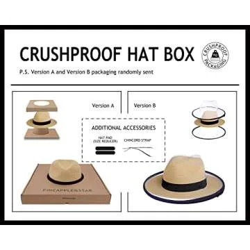 Pineapple&Star Sun Straw Fedora Beach Hat Fine Braid UPF50+ for Unisex (Medium, Beige)