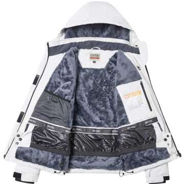 WULFUL Women’s Waterproof Snow Ski Jacket Mountain Windproof Winter Coat with Detachable Hood