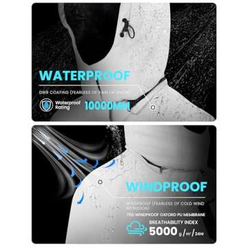 WULFUL Women’s Waterproof Snow Ski Jacket Mountain Windproof Winter Coat with Detachable Hood