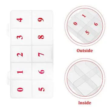 Tinksky 10-cell Nail Tips Rhinestones Storage Case Box Container or for Storing Earrings, Rings