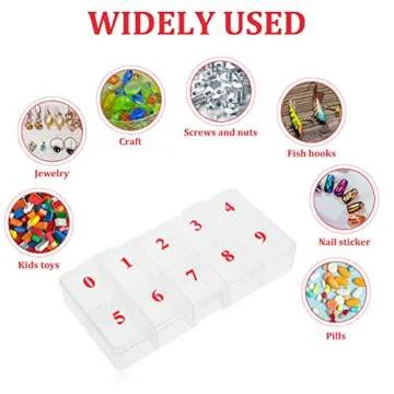 Tinksky 10-cell Nail Tips Rhinestones Storage Case Box Container or for Storing Earrings, Rings