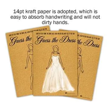 Wanyeer Guess The Dress Bridal Shower Games, Unique Bridal Shower Game , Wedding Party Shower Game, DIY Modern Minimalist Bridal Game for 30 Guests