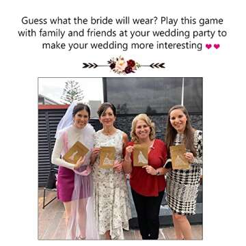 Wanyeer Guess The Dress Bridal Shower Games, Unique Bridal Shower Game , Wedding Party Shower Game, DIY Modern Minimalist Bridal Game for 30 Guests