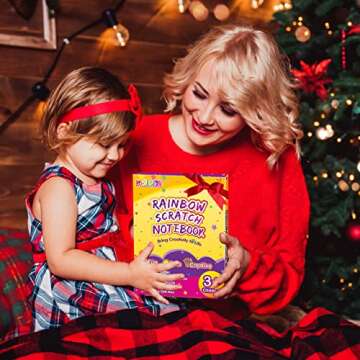 pigipigi Big Sheets 8''x 11'' Scratch Paper Art Craft for Kids - Black Rainbow Magic Scratch Off Paper Kit Drawing Pad Set for Girls Boys Party Activity Game Birthday Christmas Easter Toy Gifts