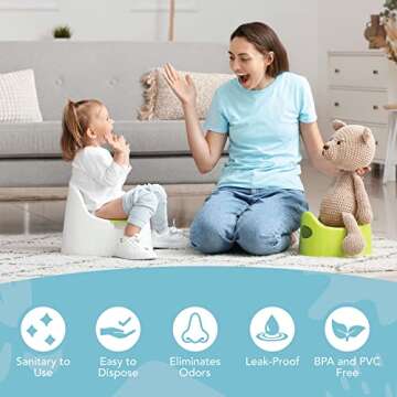 TidyTots Disposable Potty Chair Liners and Pads for Potty Training Toddlers | Compatible with OXO 2-...