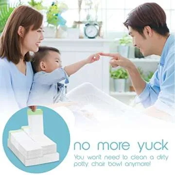 TidyTots Disposable Potty Chair Liners and Pads for Potty Training Toddlers | Compatible with OXO 2-in-1 Go Potty | Combo Travel Pack of 32 Potty Liners and 32 Absorbent Pads | Keeps Potty Seat Clean