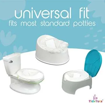 TidyTots Disposable Potty Chair Liners and Pads for Potty Training Toddlers | Compatible with OXO 2-in-1 Go Potty | Combo Travel Pack of 32 Potty Liners and 32 Absorbent Pads | Keeps Potty Seat Clean