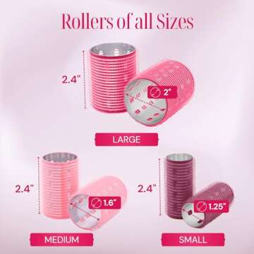 Asani Thermal Rollers for Hair - 37 Self Grip Hair Rollers with 18 Clips and Styling Comb - Aluminum Thermal Hair Rollers for Volume and All-Day Curls - For Short, Medium, and Long Hair (Large)