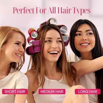 Asani Thermal Rollers for Hair - 37 Self Grip Hair Rollers with 18 Clips and Styling Comb - Aluminum Thermal Hair Rollers for Volume and All-Day Curls - For Short, Medium, and Long Hair (Large)