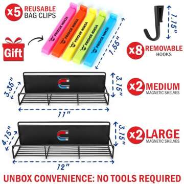 Magnetic Spice Racks for Refrigerator - Strong & Stylish Storage