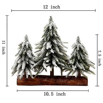 VGIA Flocked Snow Mini Christmas Tree Set with Stand