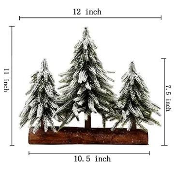 VGIA Flocked Snow Mini Christmas Tree Set with Stand