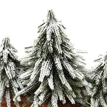 VGIA Flocked Snow Mini Christmas Tree Set with Stand