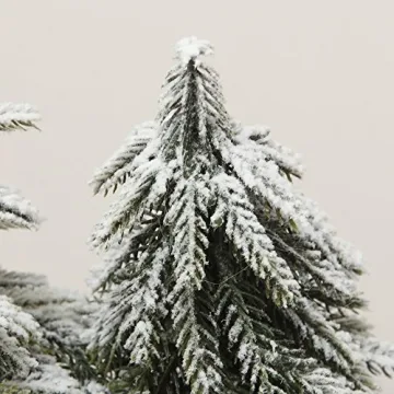 VGIA Flocked Snow Mini Christmas Tree Set with Stand