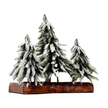 VGIA Flocked Snow Mini Christmas Tree Set with Stand