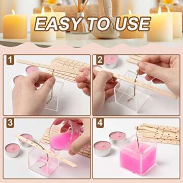Anjmd 100 Wooden Candle Wick Holders, 7 Inch, 7 Holes, DIY Candle Making Tools
