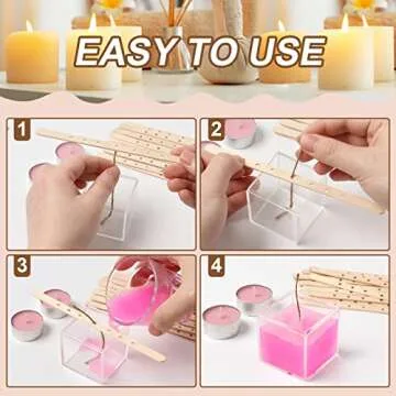 Anjmd 100 Wooden Candle Wick Holders, 7 Inch, 7 Holes, DIY Candle Making Tools
