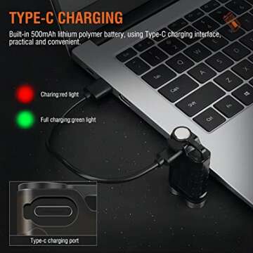 CJYYUE V3 Mini EDC Flashlight - 900 Lumens, Rechargeable