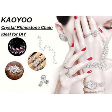 KAOYOO 10 Yards Crystal Rhinestone Trim for DIY Projects