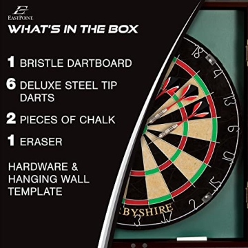 Derbyshire Dart Board Cabinet Set with Darts & Scoreboard