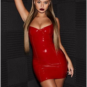 Womens Latex Mini Dress Stylish & Sexy for Parties