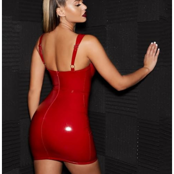 Womens Latex Mini Dress Stylish & Sexy for Parties