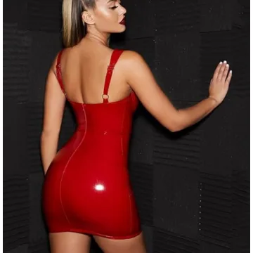 Womens Latex Mini Dress Stylish & Sexy for Parties