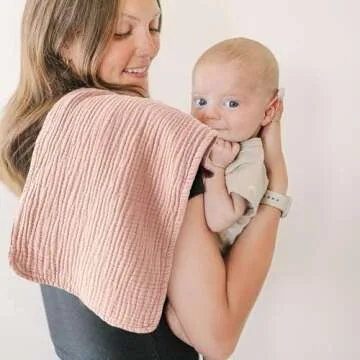 Konssy Muslin Baby Burp Cloths Sets for Unisex- 6 Pack Large 100% Cotton Burping Clothes for Newborn...