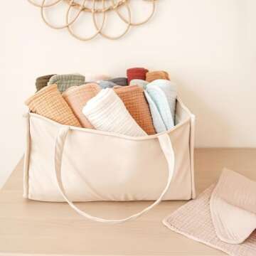 Konssy Muslin Baby Burp Cloths Sets for Unisex- 6 Pack Large 100% Cotton Burping Clothes for Newborn，Baby Girls and Boys